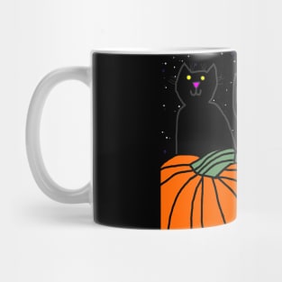 Pumpkins and Cats on Halloween Night Mug